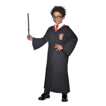 COSTUME ROBE SORCIER HARRY POTTER+BAGUETTE+LUNETTES 4-6 ANS