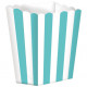 BOITE A POPCORN CARTON RAYEE BLEU VERT X5