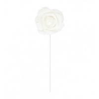 SET 2 ROSES BLANCHES SUR TIGE DIA 10CM