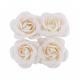 ROSES BLANCHES SATIN D.4CM H.2CM X4