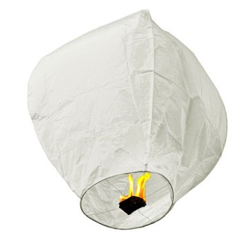 MONTGOLFIERE LANTERNE CELESTE BLANCHE 1M BIODEGRADABLE