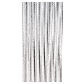 20 PAILLES CARTON ARGENT METALLISE 19,5CM