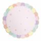 ASSIETTES FESTONNEES 23 CM ROSE PASTEL ET OR X8