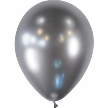 BALLON LATEX 12" 30CM ARGENT BRILLANT X10