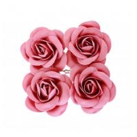 ROSES FUCHSIA SATIN D.4CM H.2CM X4