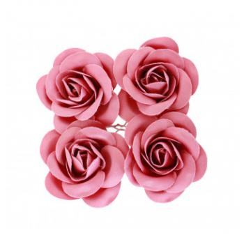 ROSES FUCHSIA SATIN D.4CM H.2CM X4