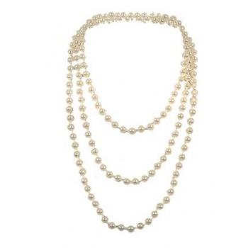 COLLIER PERLES NACREES BLANC 180CM