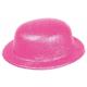 CHAPEAU MELON PAILLETTES ROSE FLUO