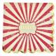 SERVIETTES CIRCUS VINTAGE IVOIRE ET ROUGE 33X33CM  X16