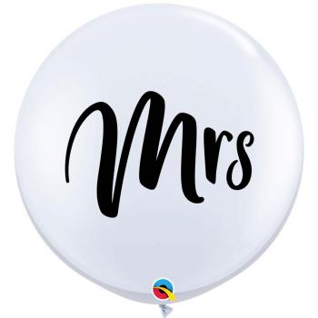 BALLON BLANC "MRS" 3"90CM X1