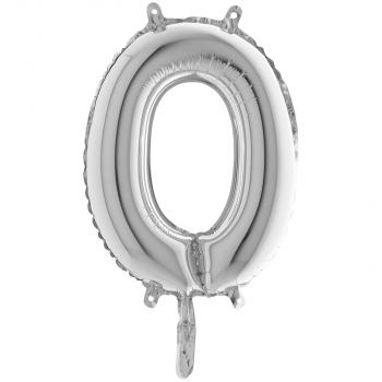 BALLON ALU LETTRE O ARGENT 14" 36CM