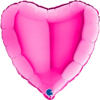 BALLON ALU COEUR MAGENTA 18" 46CM