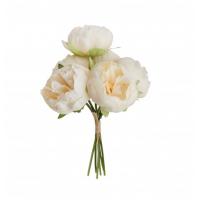 BOUQUET 6 PIVOINES BLANC 27.5CM