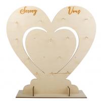 PRESENTOIR COEUR "SERVEZ-VOUS" EN BOIS POUR CADEAUX INVITES 60CM