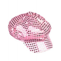 CASQUETTE DISCO SEQUIN NEON ROSE