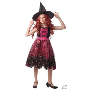 COSTUME SORCIERE ROSE 7/9 ANS