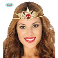 DIADEME METAL DORE SUPER HEROINE