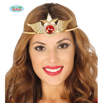 DIADEME METAL DORE SUPER HEROINE