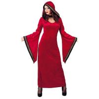 COSTUME PRETRESSE ROUGE (ROBE AVEC CAPUCHE) TM (38-40)