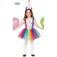 COSTUME CLOWN FILLE 3/4 ANS