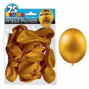 BALLON METAL 10"25CM OR X100