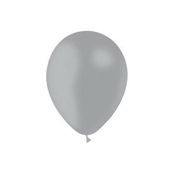 BALLON LATEX METAL 12"30CM ARGENT X10