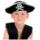 CHAPEAU PIRATE ENFANT NOIR + TETE DE MORT