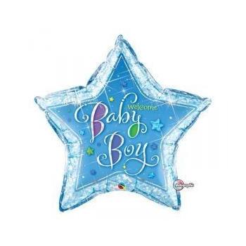 BALLON ALU BABY BOY ETOILE 22" 56cm