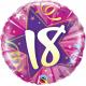 BALLON ALU ROND 18 ANS STAR PINK 18" 46cm