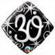 Ballon alu carre happy birthday 30 noir et gris 18&quot; 46cm