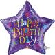 BALLON ALU FORME ETOILE VIOLET BIRTHDAY 36" 91CM