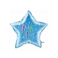 BALLON ALU FORME ETOILE WELCOME BABY BLEU 36" 91CM