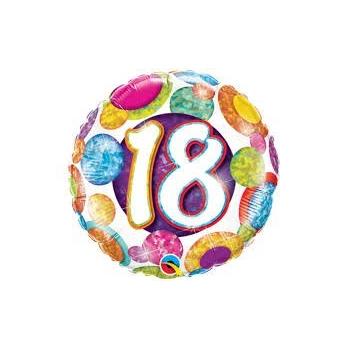 BALLON ALU ROND BIRTHDAY 18 ANS HOLO 18" 46cm