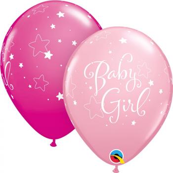 BALLON LATEX  BABY GIRL  X6 11" 28CM