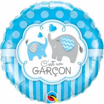 BALLON ALU ROND C'EST 1 GARCON 18" 46cm