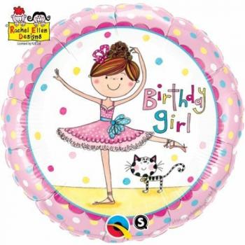 BALLON ALU ROND RACHEL ELEN BALLERINE 18" 46cm