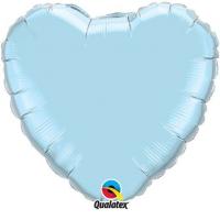 BALLON ALU FORME COEUR BLEU PERLE 36" 91 cm