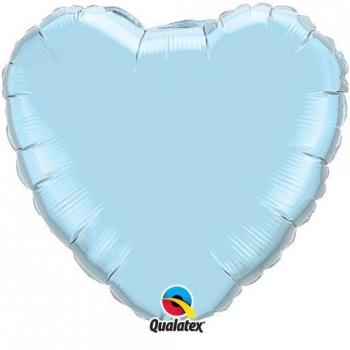 BALLON ALU FORME COEUR BLEU PERLE 36" 91 cm