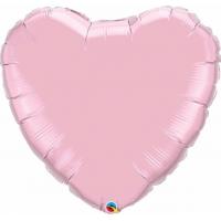 BALLON ALU FORME COEUR ROSE PERLE 36" 91 cm