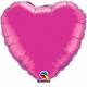 BALLON ALU FORME COEUR MAGENTA 36" 91 cm