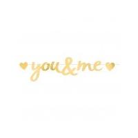 GUIRLANDE LETTRES YOU & ME 91X20CM x1