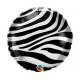 BALLON ALU ROND ZEBRE 18" 46CM