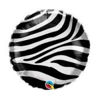 BALLON ALU ROND ZEBRE 18" 46CM