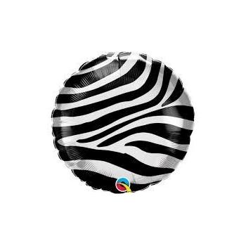 BALLON ALU ROND ZEBRE 18" 46CM