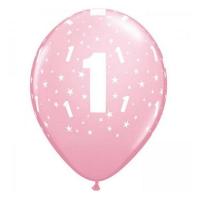 BALLON LATEX 1 ROSE 11" X6