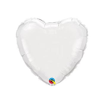 BALLON ALU COEUR BLANC 14" 36cm