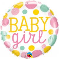 BALLON ALU BABY GIRL POIS 18" 46cm