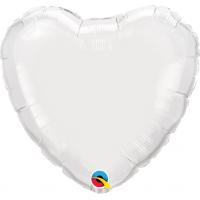 BALLON ALU COEUR BLANC 18" 46cm