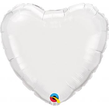 BALLON ALU COEUR BLANC 18" 46cm