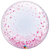 BALLON BUBBLE CONFETTI ROSE 24'